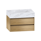 32", 36",40" Stone Top with Elegant Floating Double Drawer Bathroom Vanity - VanityXTX NeoNova Decor