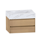 32", 36",40" Stone Top with Elegant Floating Double Drawer Bathroom Vanity - VanityXTX NeoNova Decor