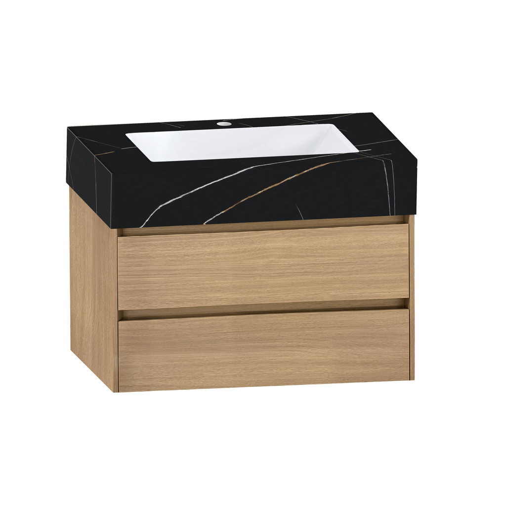 32", 36",40" Stone Top with Elegant Floating Double Drawer Bathroom Vanity - VanityZMR NeoNova Decor