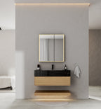 32" & 40" Sintered Stone Top with Hotel - Style Floating Bathroom Vanity - VanityBlack Marquina Gold Veins NeoNova Decor