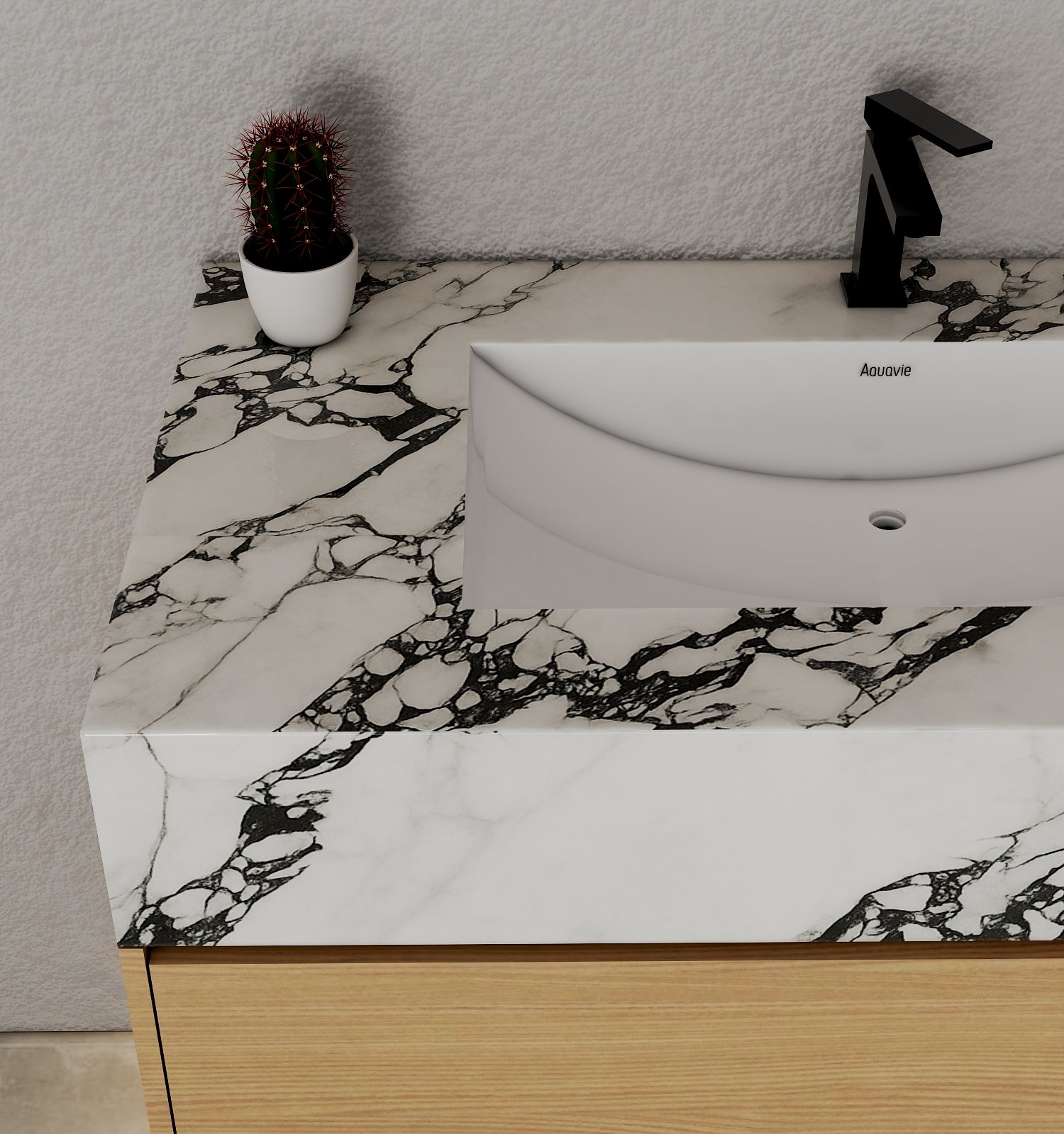 32" & 40" Sintered Stone Top with Hotel - Style Floating Bathroom Vanity - VanityBlack Marquina Gold Veins NeoNova Decor