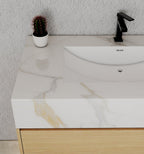 32" & 40" Sintered Stone Top with Hotel - Style Floating Bathroom Vanity - VanityBlack Marquina Gold Veins NeoNova Decor