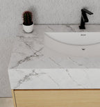 32" & 40" Sintered Stone Top with Hotel - Style Floating Bathroom Vanity - VanityBlack Marquina Gold Veins NeoNova Decor