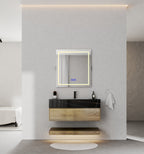 32" & 40" Sintered Stone Top with Hotel - Style Floating Bathroom Vanity - VanityBlack Marquina Gold Veins NeoNova Decor
