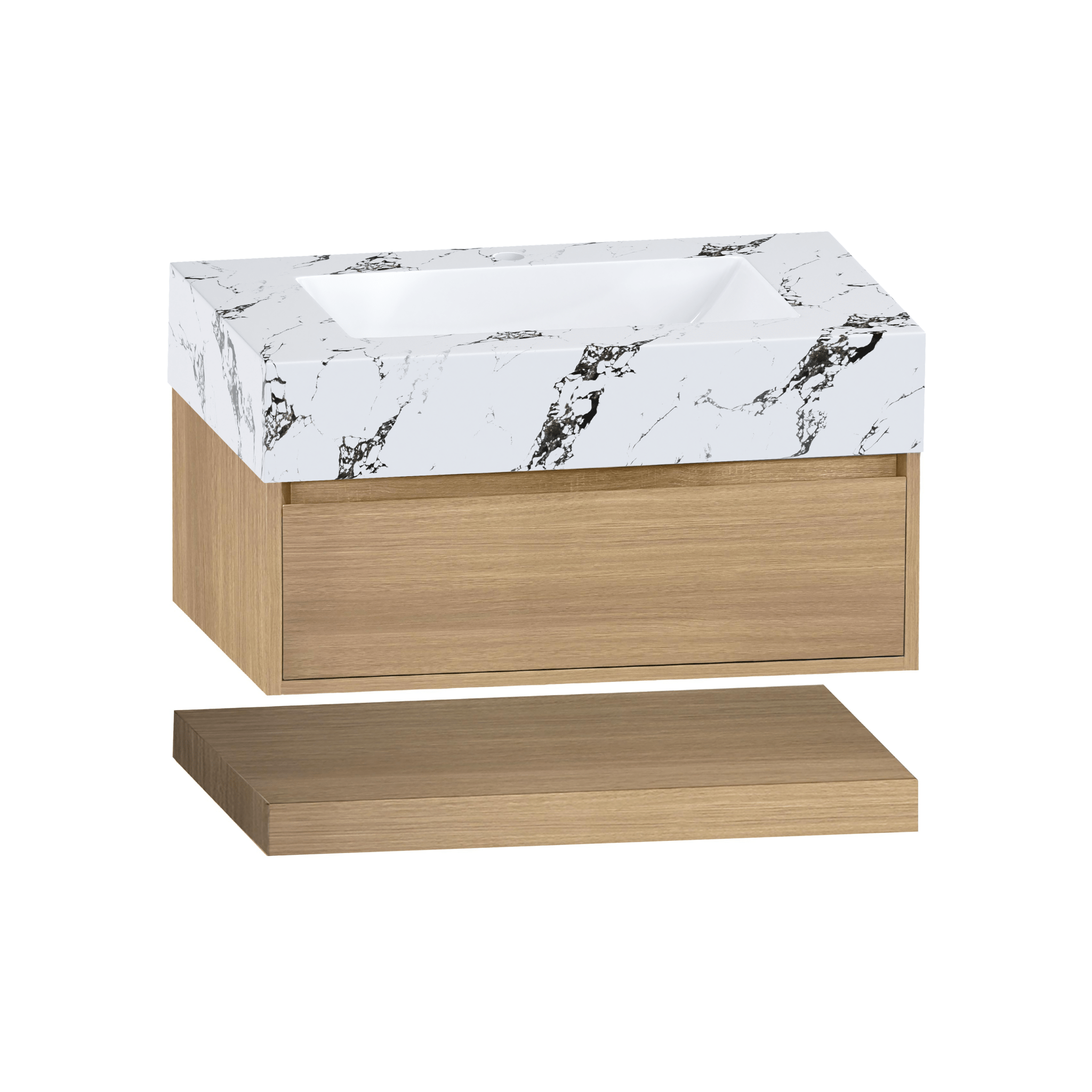 32" & 40" Sintered Stone Top with Hotel - Style Floating Bathroom Vanity - Vanitycalacatta black NeoNova Decor