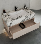32" & 40" Sintered Stone Top with Hotel - Style Floating Bathroom Vanity - Vanitycalacatta black NeoNova Decor