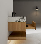 32" & 40" Sintered Stone Top with Hotel - Style Floating Bathroom Vanity - Vanitycalacatta black NeoNova Decor