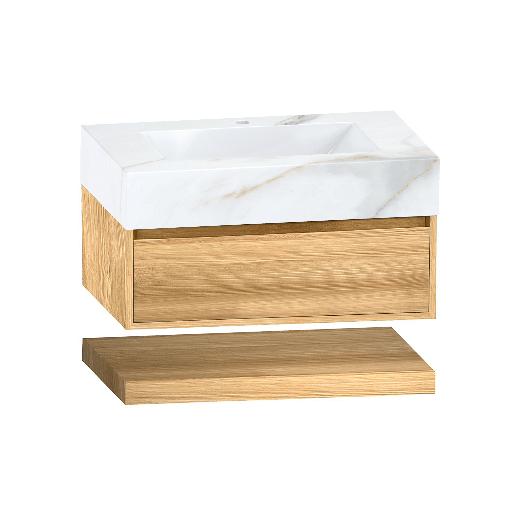 32" & 40" Sintered Stone Top with Hotel - Style Floating Bathroom Vanity - VanityCalacatta Gold NeoNova Decor