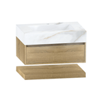 32" & 40" Sintered Stone Top with Hotel - Style Floating Bathroom Vanity - VanityCalacatta Gold NeoNova Decor