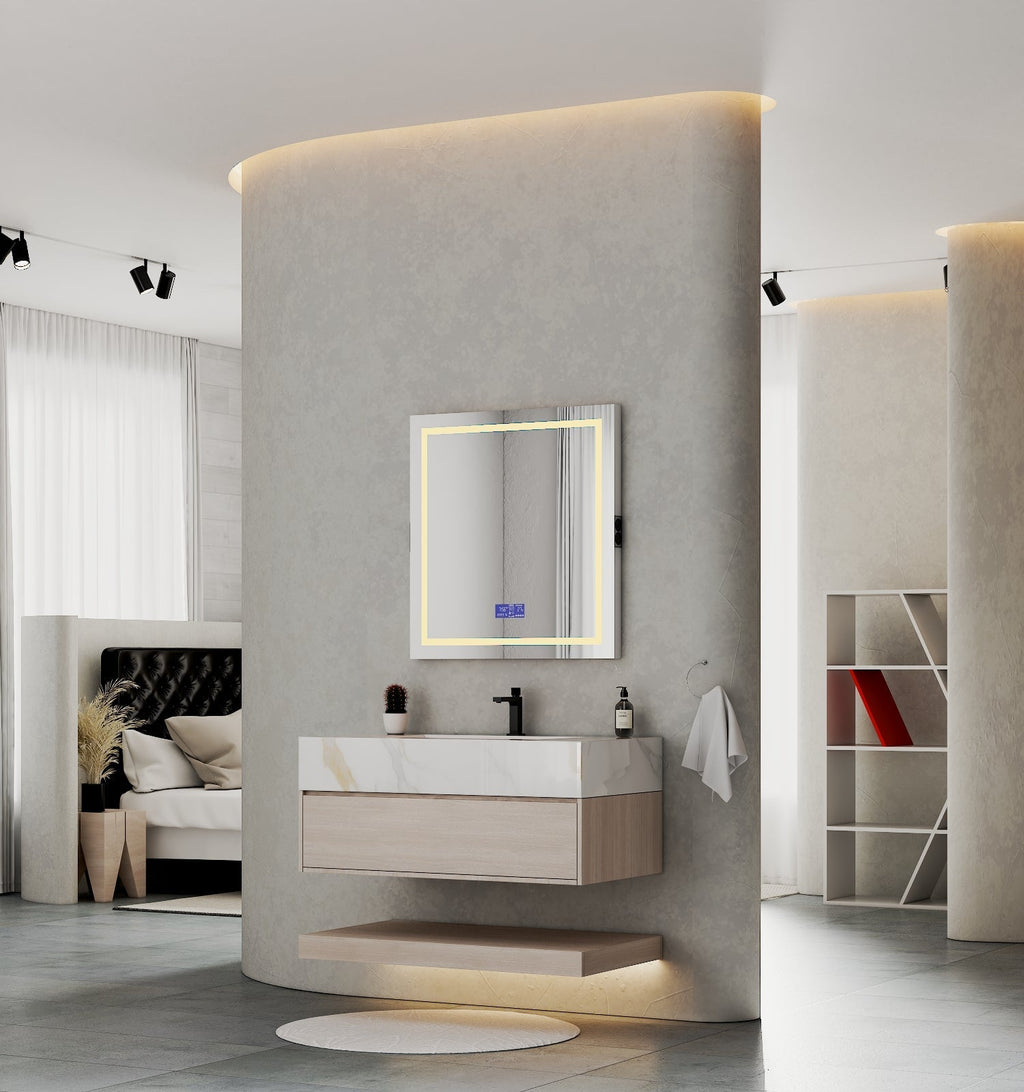 32" & 40" Sintered Stone Top with Hotel - Style Floating Bathroom Vanity - VanityCalacatta Gold NeoNova Decor