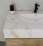 32" & 40" Sintered Stone Top with Hotel - Style Floating Bathroom Vanity - VanityCalacatta Gold NeoNova Decor