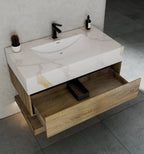 32" & 40" Sintered Stone Top with Hotel - Style Floating Bathroom Vanity - VanityCalacatta Gold NeoNova Decor