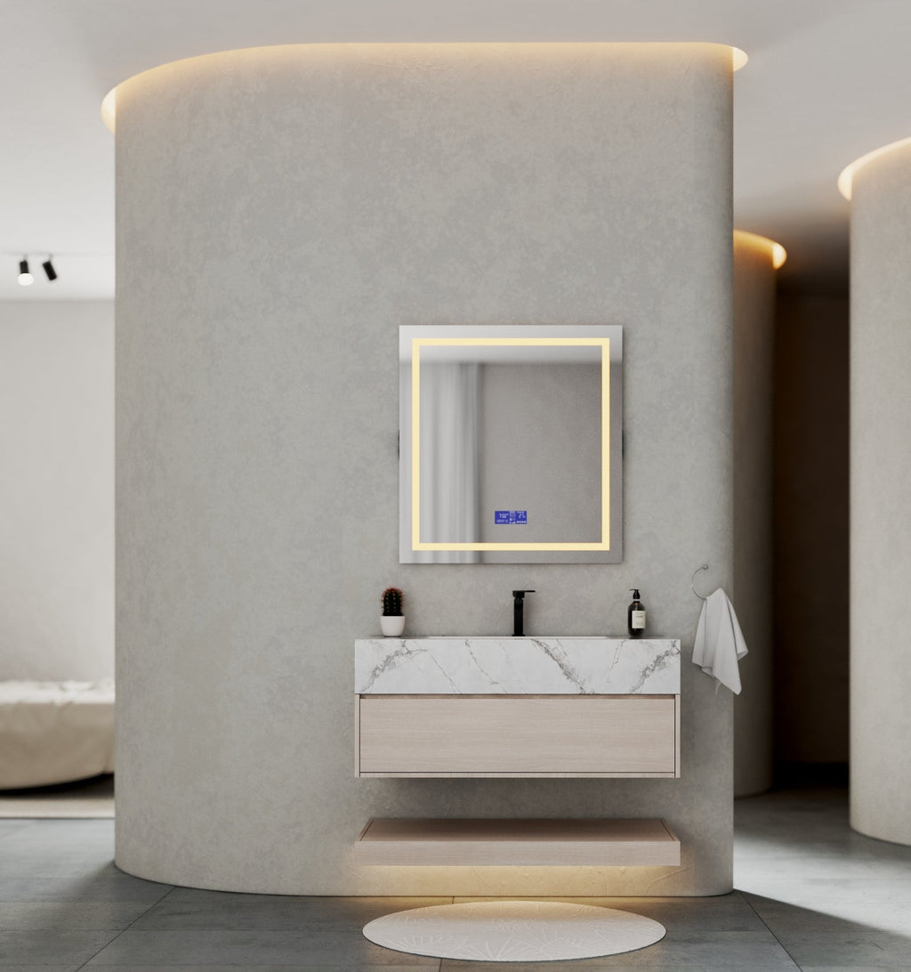 32" & 40" Sintered Stone Top with Hotel - Style Floating Bathroom Vanity - VanityIce Grey NeoNova Decor