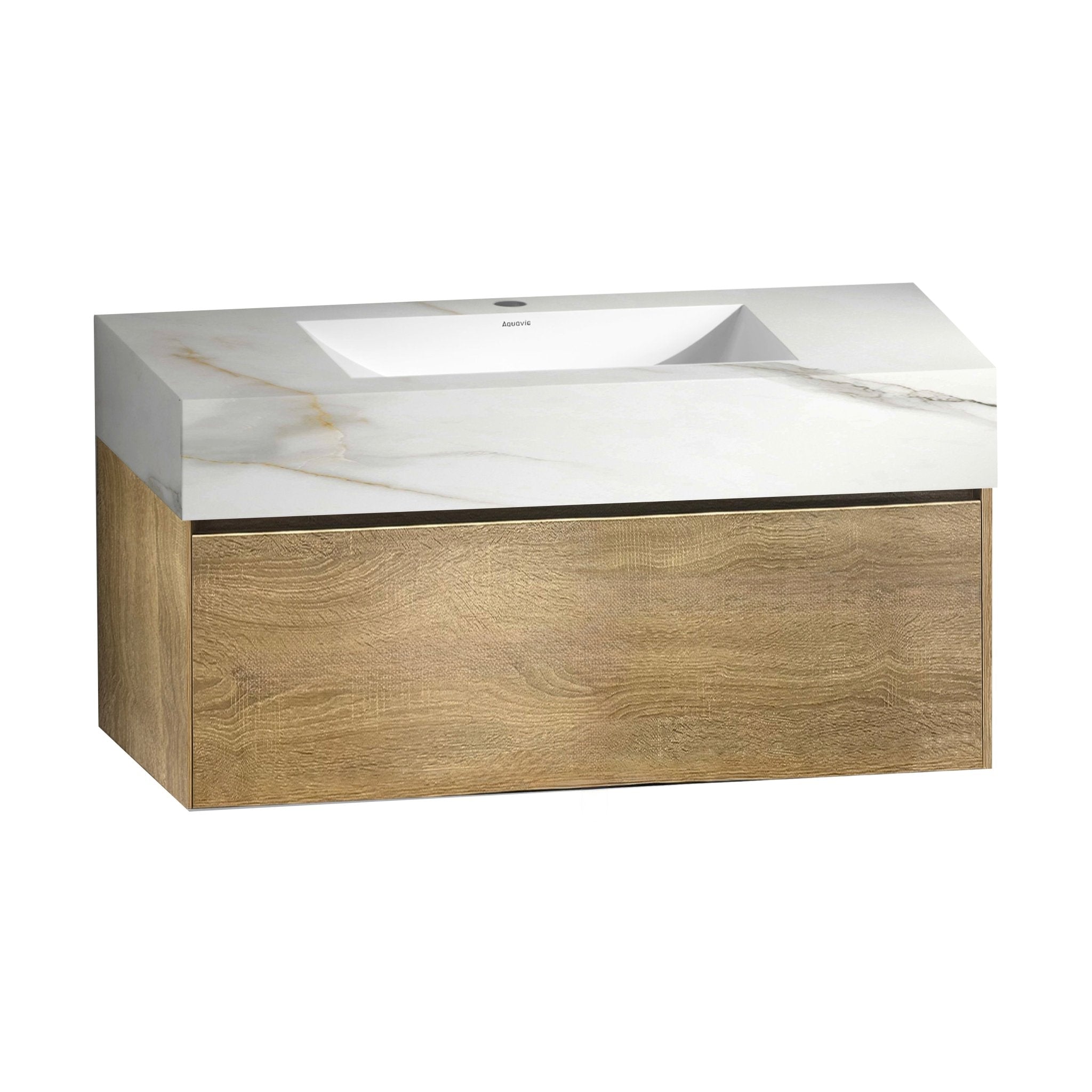 32'' & 40" Sintered Stone Top with Single Floating Bathroom Vanity - VanityAGHTQ NeoNova Decor