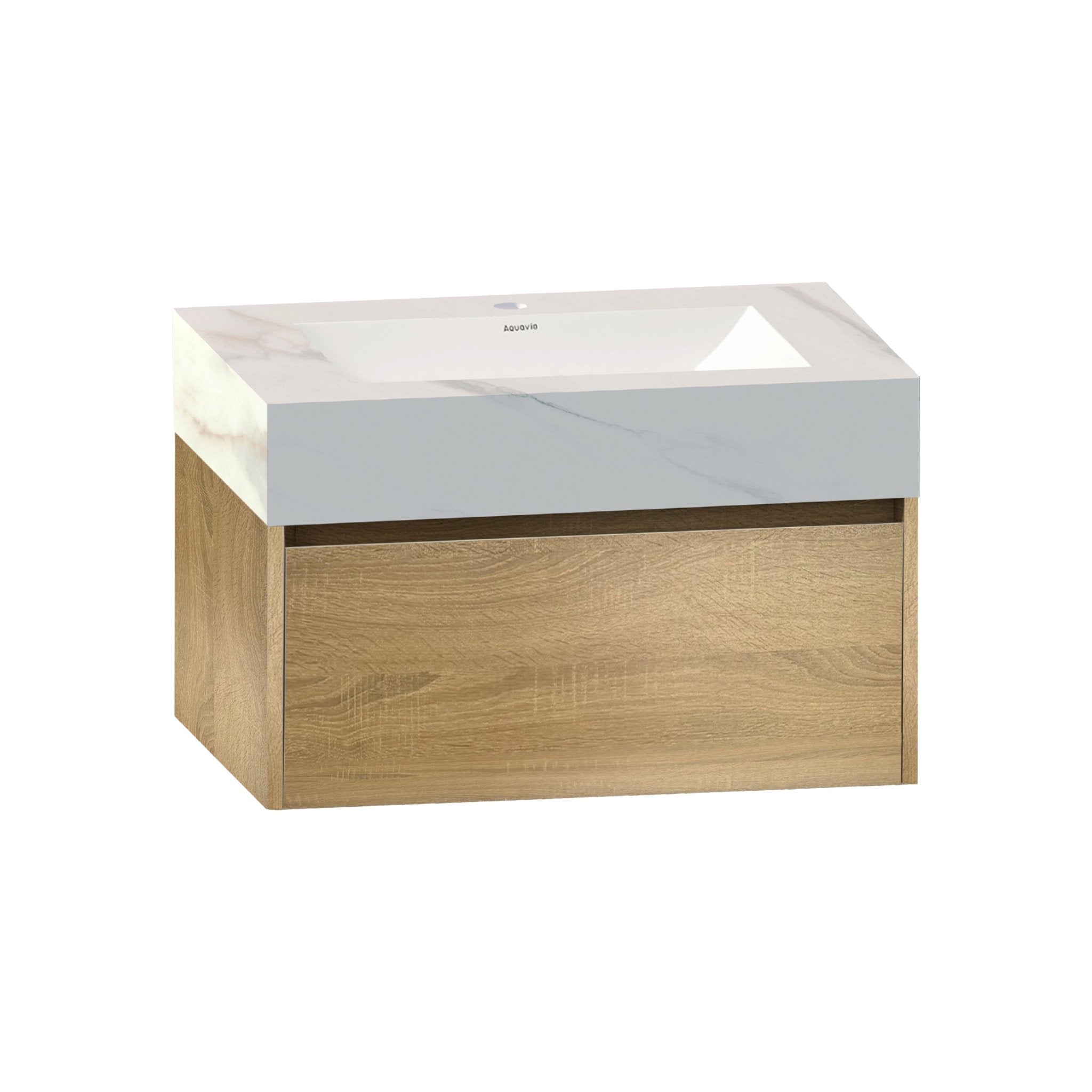 32'' & 40" Sintered Stone Top with Single Floating Bathroom Vanity - VanityHHT NeoNova Decor