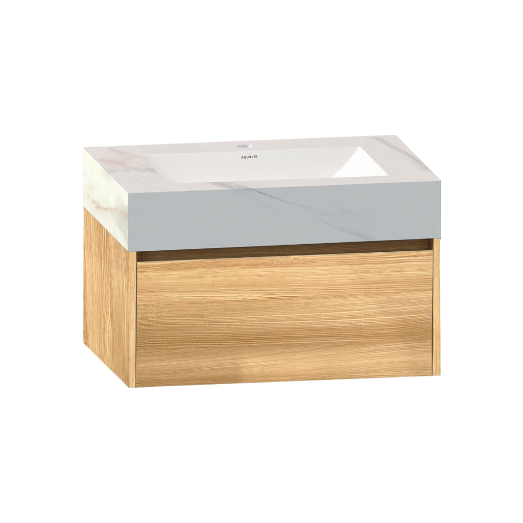 32'' & 40" Sintered Stone Top with Single Floating Bathroom Vanity - VanityHHT NeoNova Decor