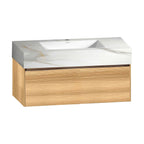 32'' & 40" Sintered Stone Top with Single Floating Bathroom Vanity - VanityHHT NeoNova Decor