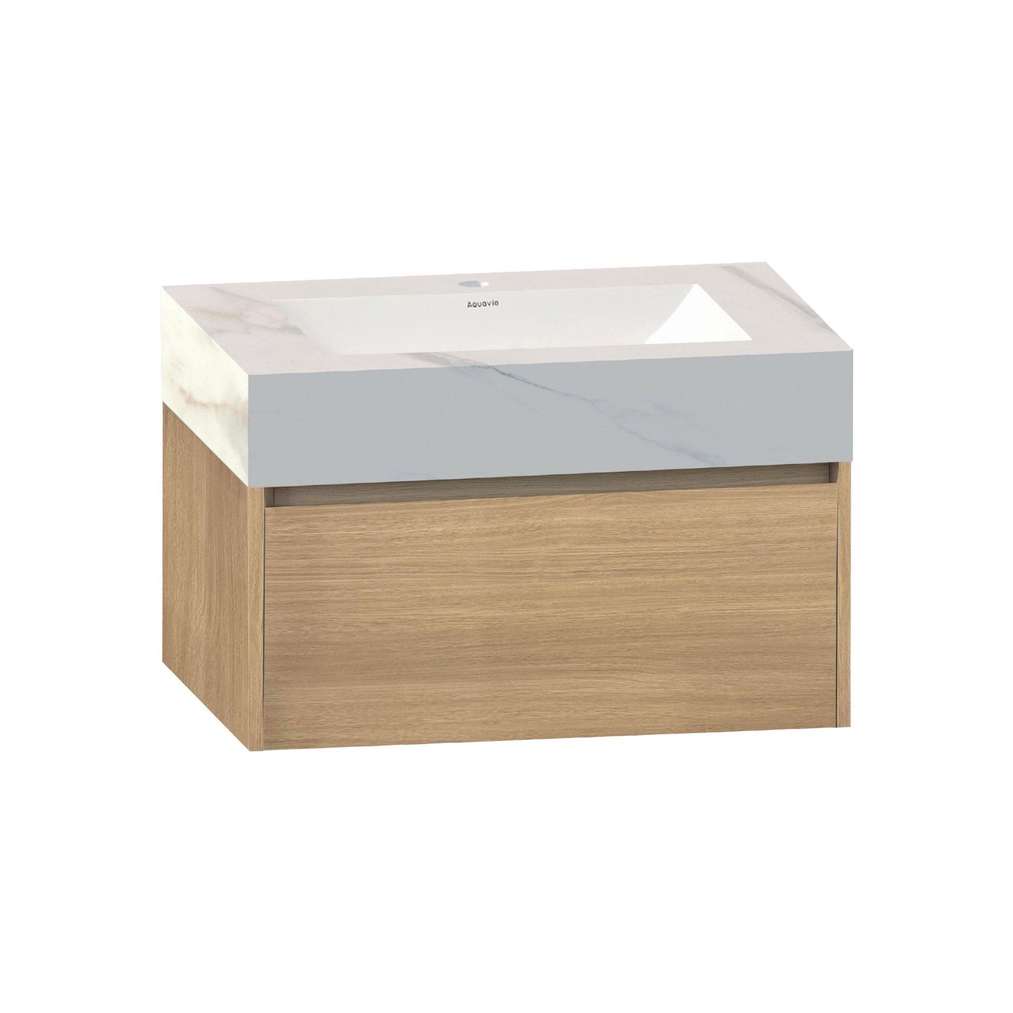 32'' & 40" Sintered Stone Top with Single Floating Bathroom Vanity - VanityZMR NeoNova Decor