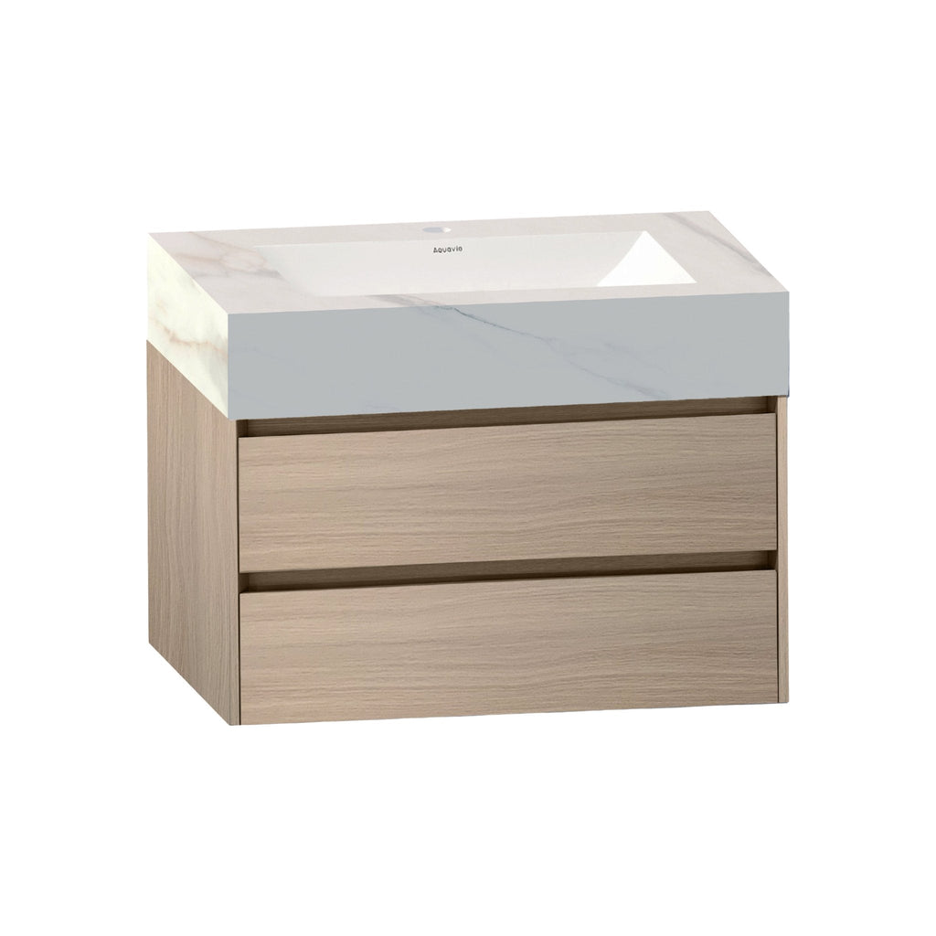 32'' & 40" Stone Top with Elegant Floating Double Drawer Bathroom Vanity A2.1 - VanityAGHTQ NeoNova Decor
