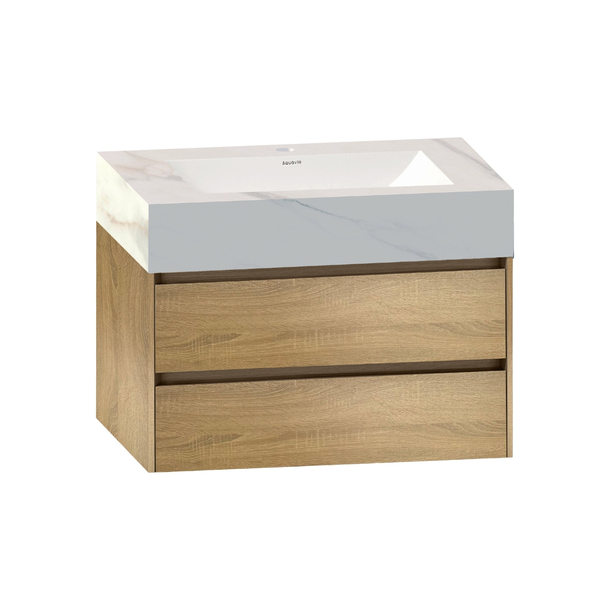 32'' & 40" Stone Top with Elegant Floating Double Drawer Bathroom Vanity A2.1 - VanityXTX NeoNova Decor