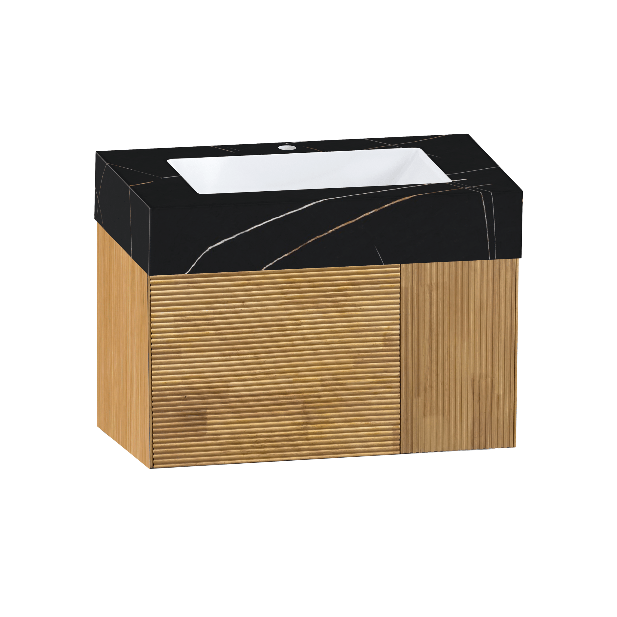 32"/ 40"/48" Stone Top with Oak Engineered Wood Floating Bathroom Vanity - Vanity32" NeoNova Decor