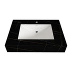 32" - 71" Seamless Sintered Stone Vanity Top with Integrated Basin – Black Marquina Gold Veins - VanityBlack Marquina Gold Veins NeoNova Decor