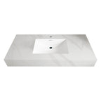 32" - 71" Seamless Sintered Stone Vanity Top with Integrated Basin – White Carrara - VanityWhite Carrara NeoNova Decor