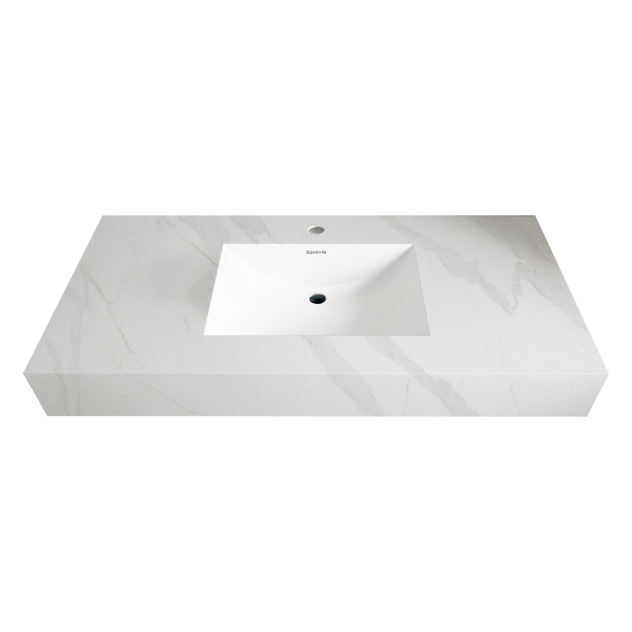 32" - 71" Seamless Sintered Stone Vanity Top with Integrated Basin – White Carrara - VanityWhite Carrara NeoNova Decor