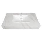 32" - 71" Seamless Sintered Stone Vanity Top with Integrated Basin – White Carrara - VanityWhite Carrara NeoNova Decor
