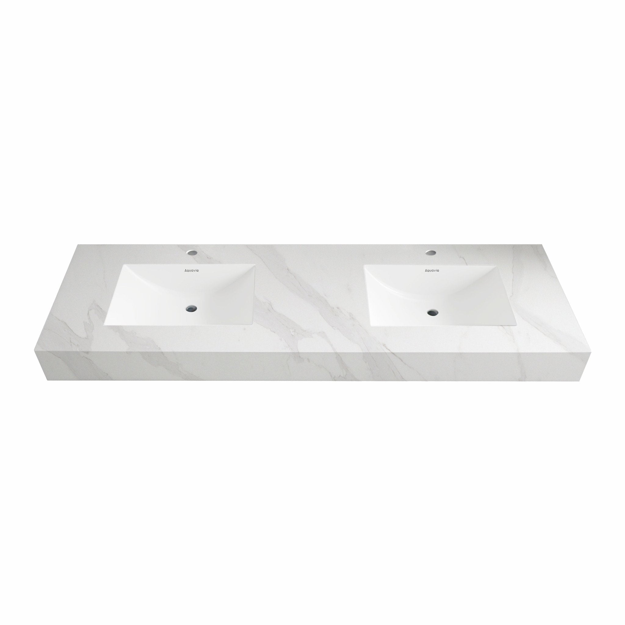 32" - 71" Seamless Sintered Stone Vanity Top with Integrated Basin – White Carrara - VanityWhite Carrara NeoNova Decor