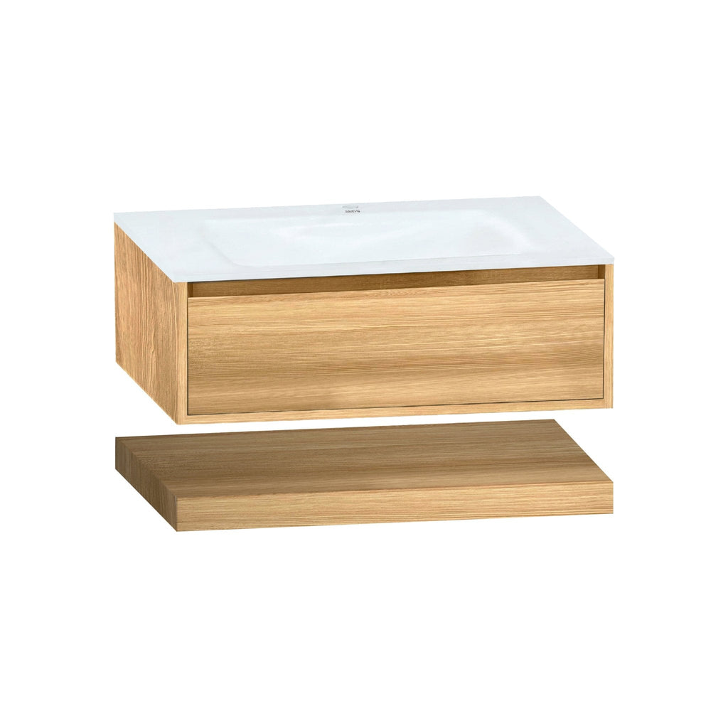 32''/36''/40'' Thermoformed Stone Top with Hotel - Style Floating Bathroom Vanity - VanityHHT NeoNova Decor