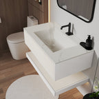 32''/36''/40'' Thermoformed Stone Top with Hotel - Style Floating Bathroom Vanity - VanityWhite（BS） NeoNova Decor