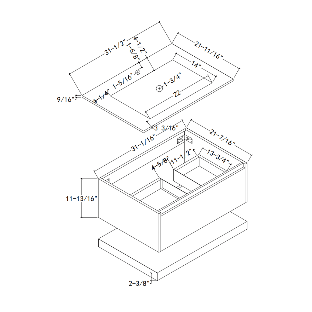 32''/36''/40'' Thermoformed Stone Top with Hotel - Style Floating Bathroom Vanity - VanityZMR NeoNova Decor