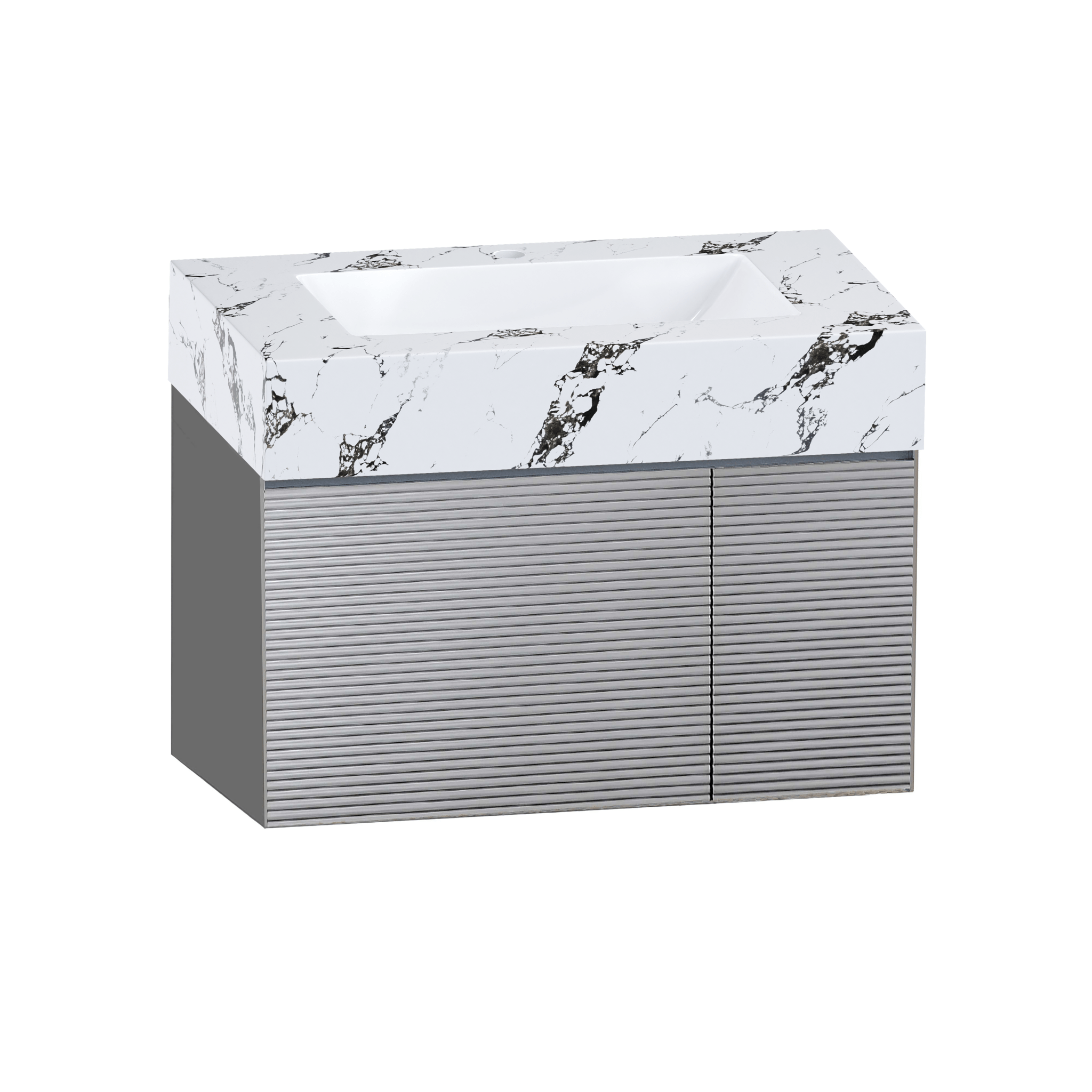 32"/40"/48" Stone Top with Light Gray Engineered Wood Floating Bathroom Vanity - Vanity32" NeoNova Decor