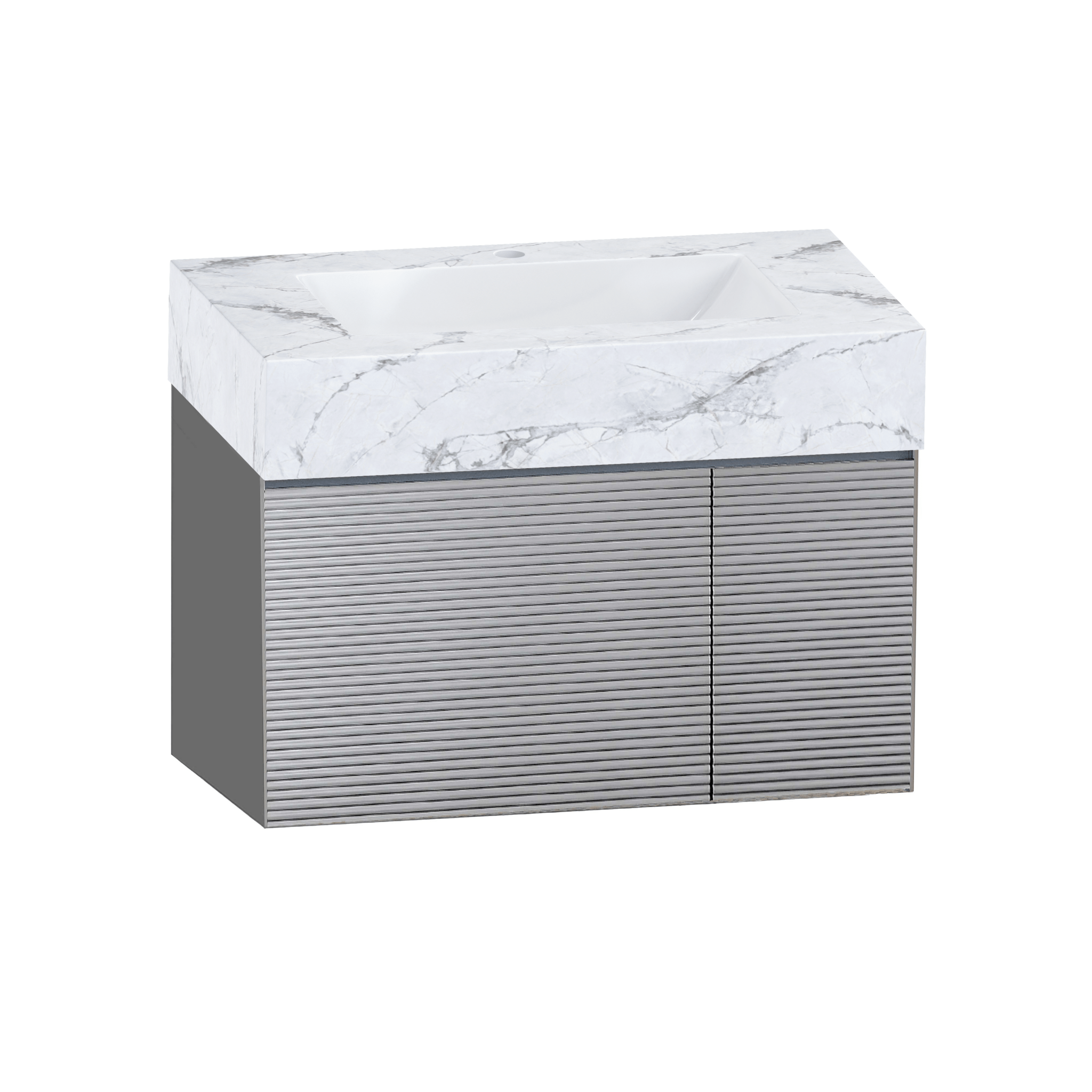 32"/40"/48" Stone Top with Light Gray Engineered Wood Floating Bathroom Vanity - Vanity32" NeoNova Decor