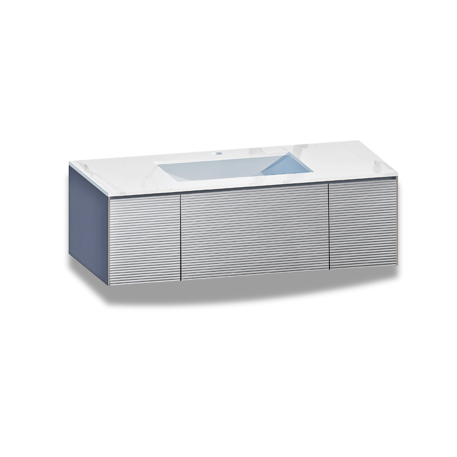 40''/48'' Stone Top with Light Gray Engineered Wood Floating Bathroom Vanity - Vanity40"x22" NeoNova Decor