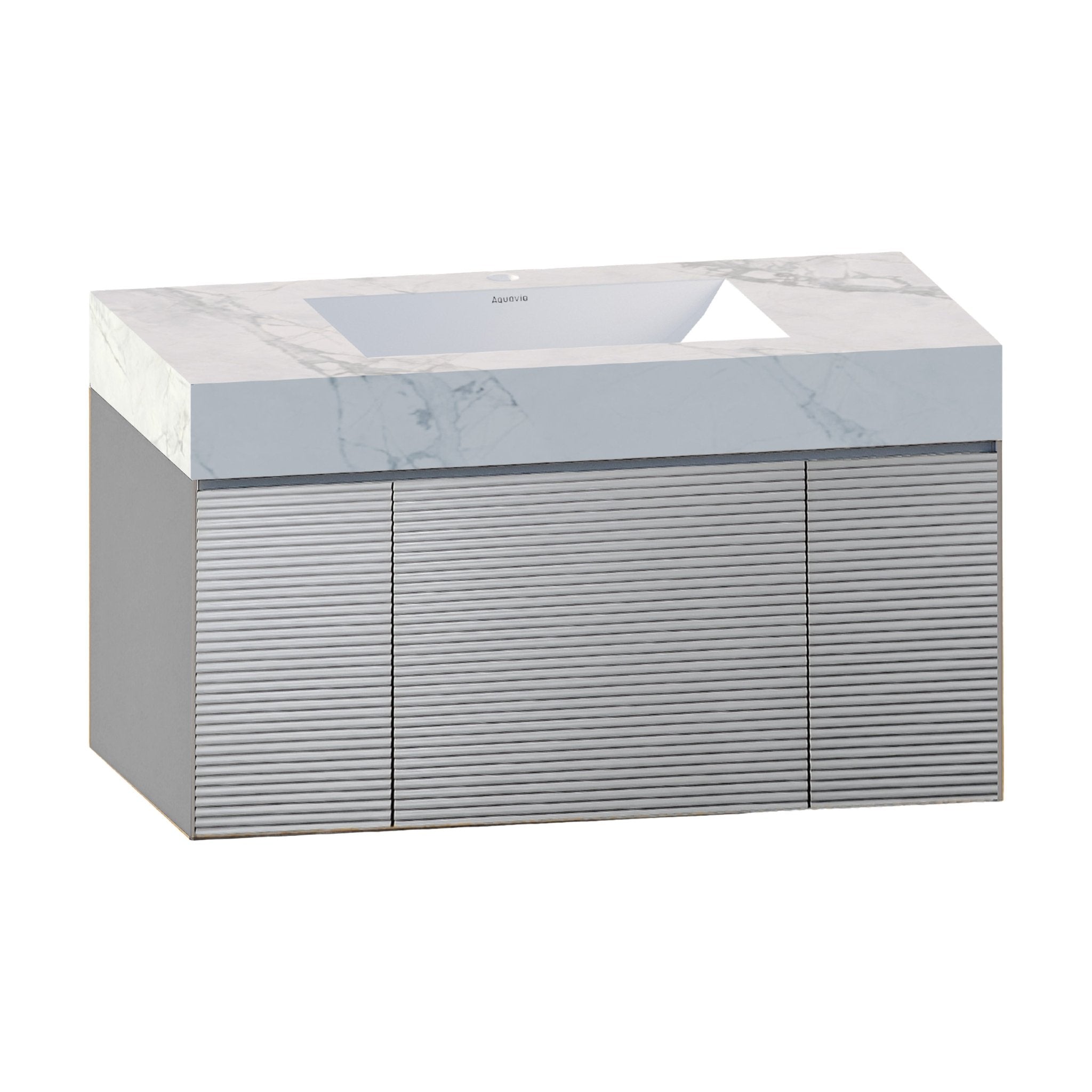 40''/48'' Stone Top with Light Gray Engineered Wood Floating Bathroom Vanity - Vanity48"x22" NeoNova Decor