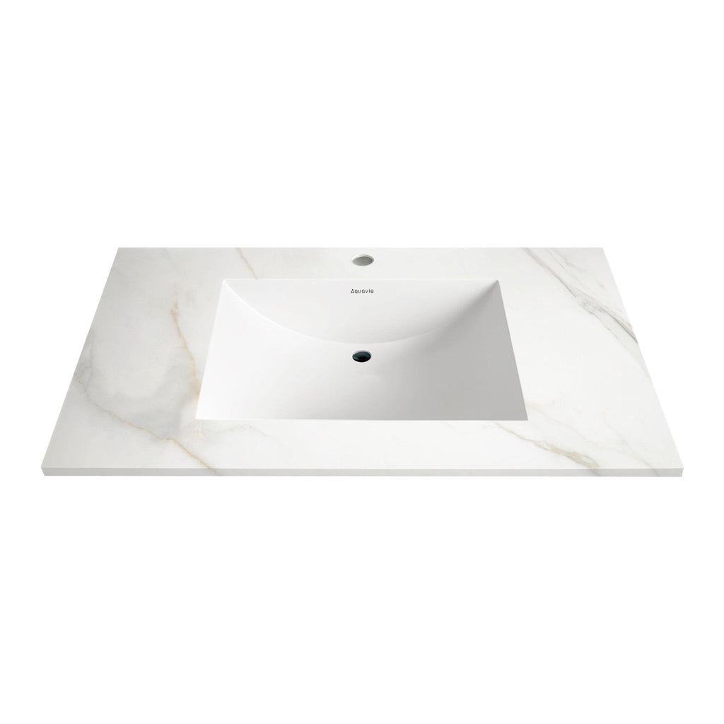 40”/48" Ultra - Thin Sintered Stone Vanity Top - Kass Gold Finish | Lightweight & Durable - 40 inch NeoNova Decor