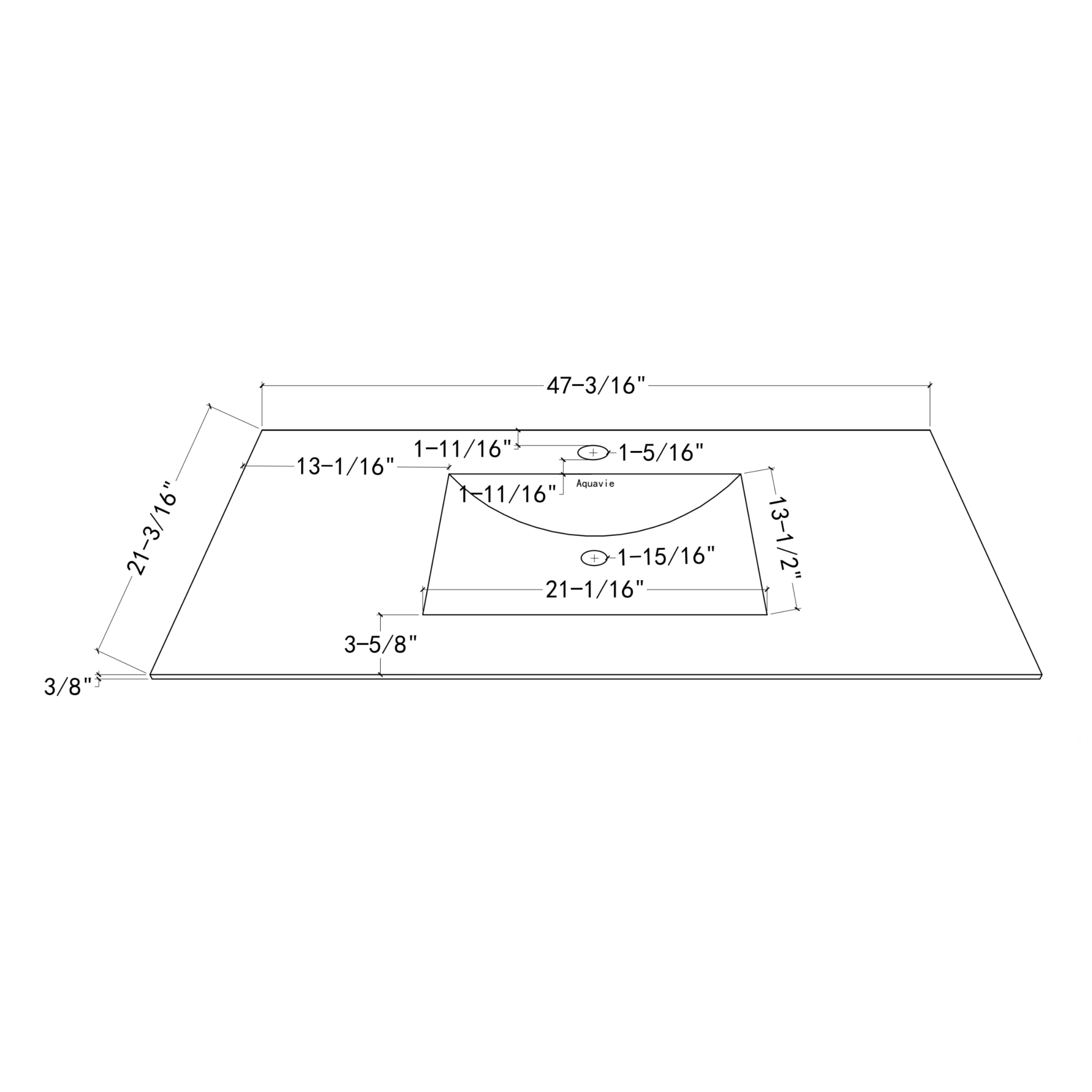 40”/48" Ultra - Thin Sintered Stone Vanity Top - Matte White Finish | Lightweight & Durable - 48 inch NeoNova Decor
