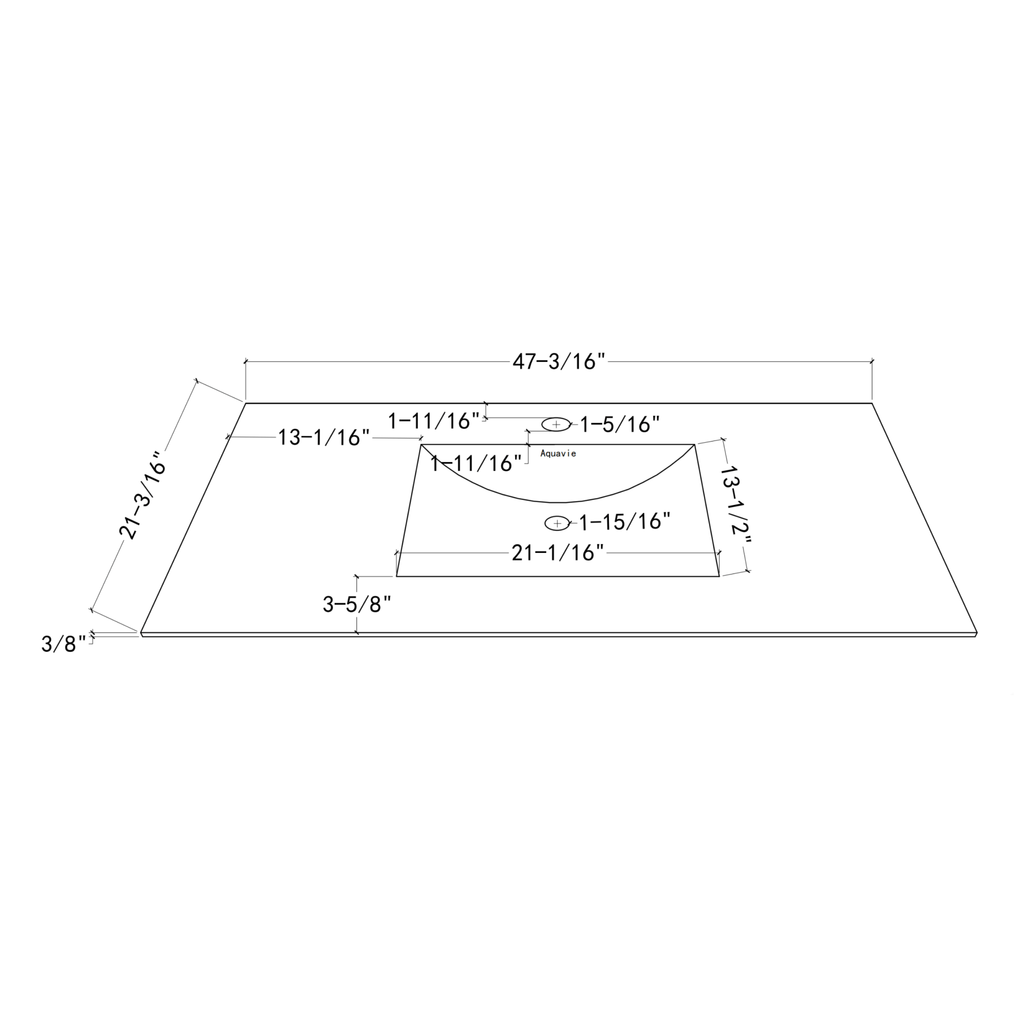 40”/48" Ultra - Thin Sintered Stone Vanity Top - Matte White Finish | Lightweight & Durable - 48 inch NeoNova Decor