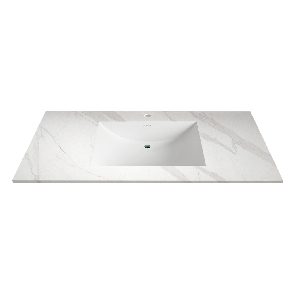 40”/48" Ultra - Thin Sintered Stone Vanity Top - Matte White Finish | Lightweight & Durable - 48 inch NeoNova Decor