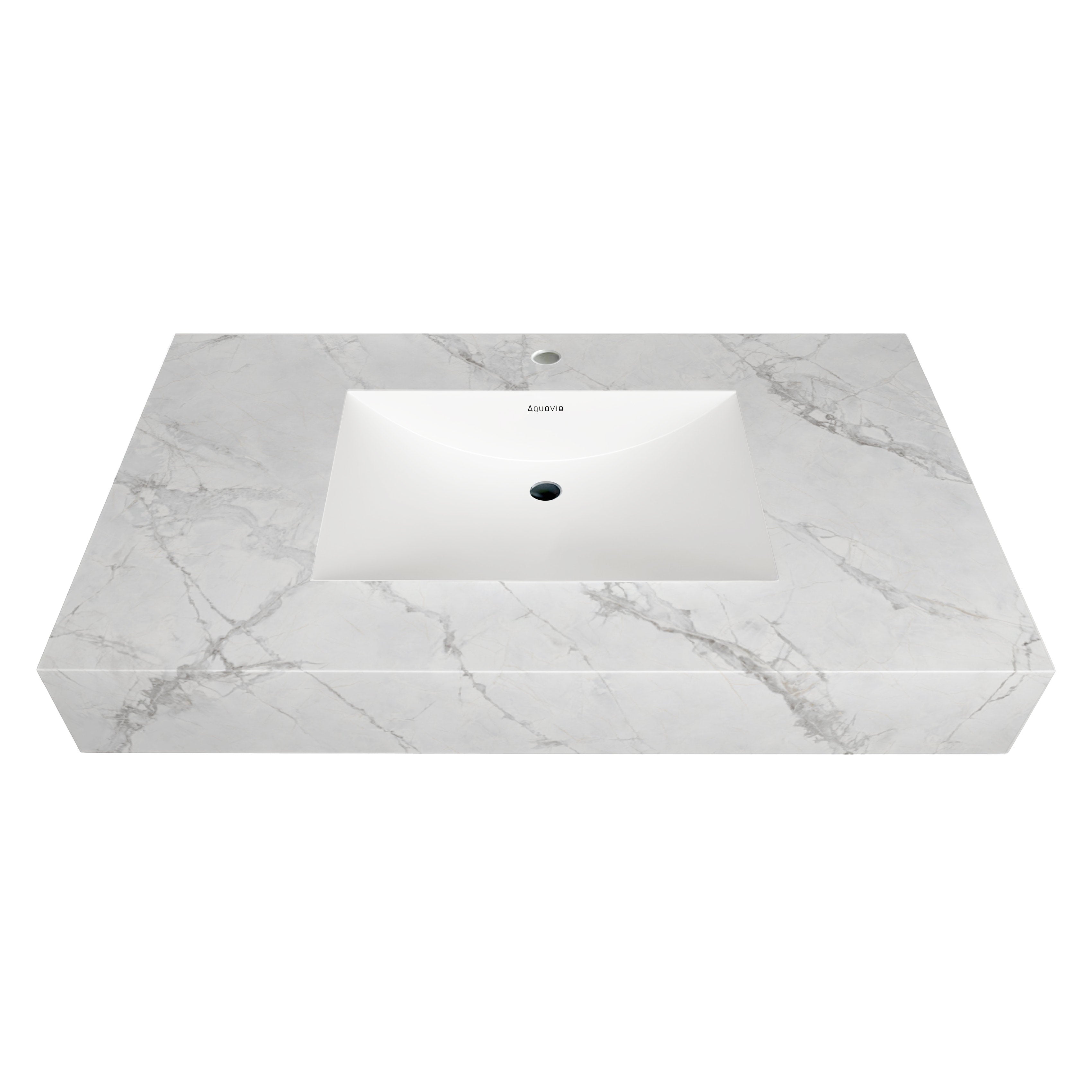 32"-71" Seamless Sintered Stone Vanity Top with Integrated Basin – Ice Grey