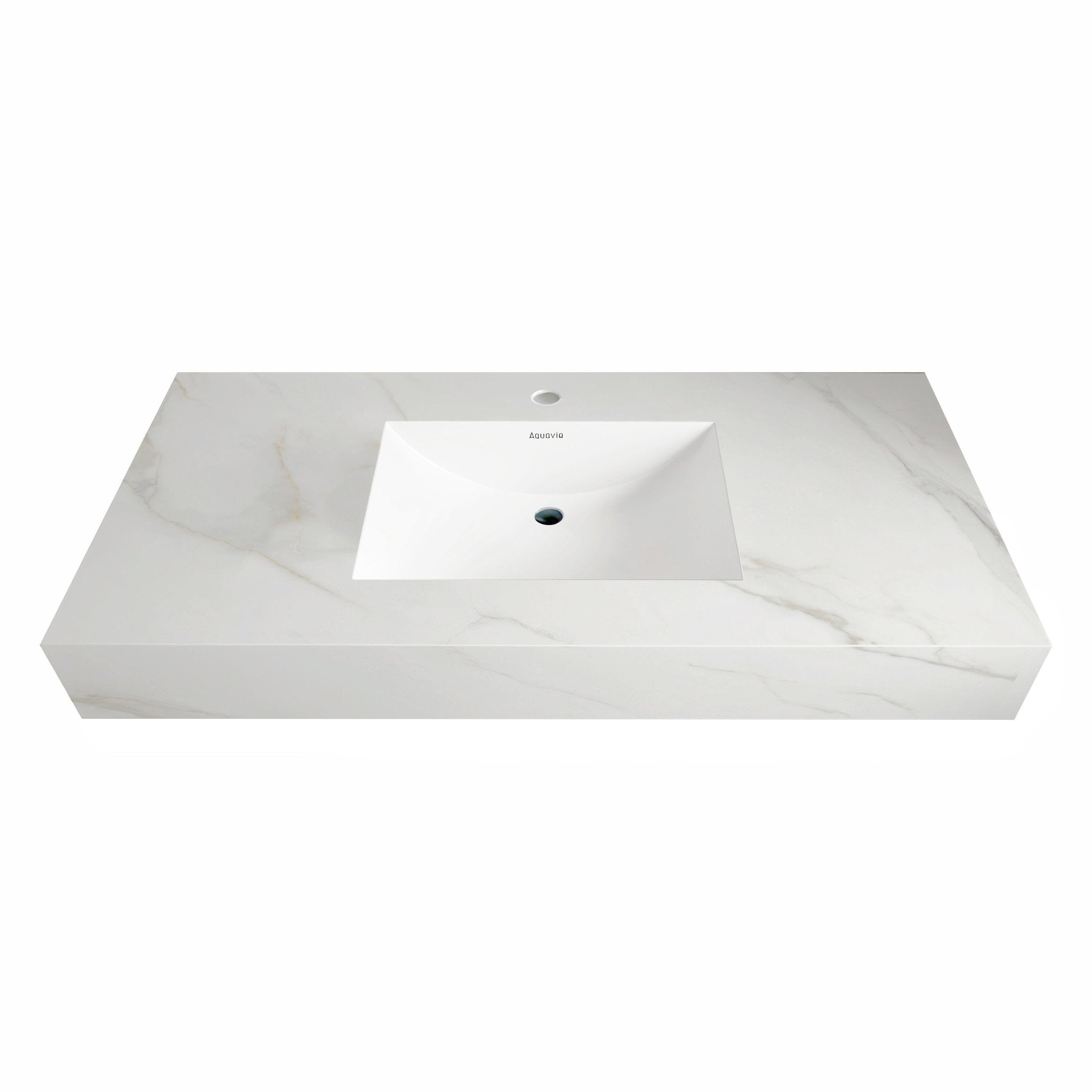 48 Inch Sintered Stone Top With Double Drawer Floating Bathroom Vanity - VanityXTX NeoNova Decor