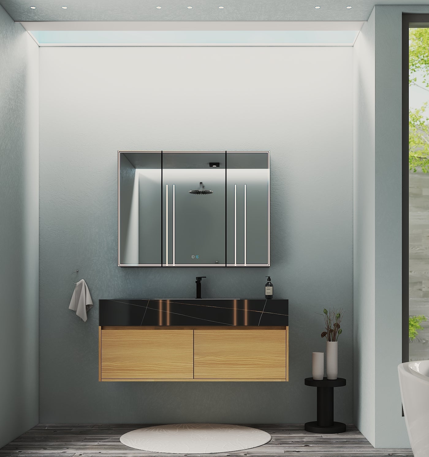 Durable 48 inch vanity with premium plywood cabinet