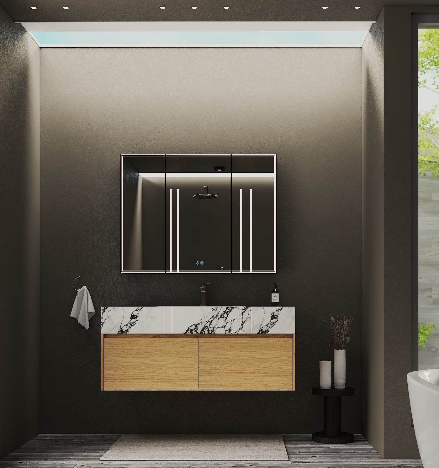 Minimalist 48 inch floating vanity for modern bathrooms NeoNova Decor