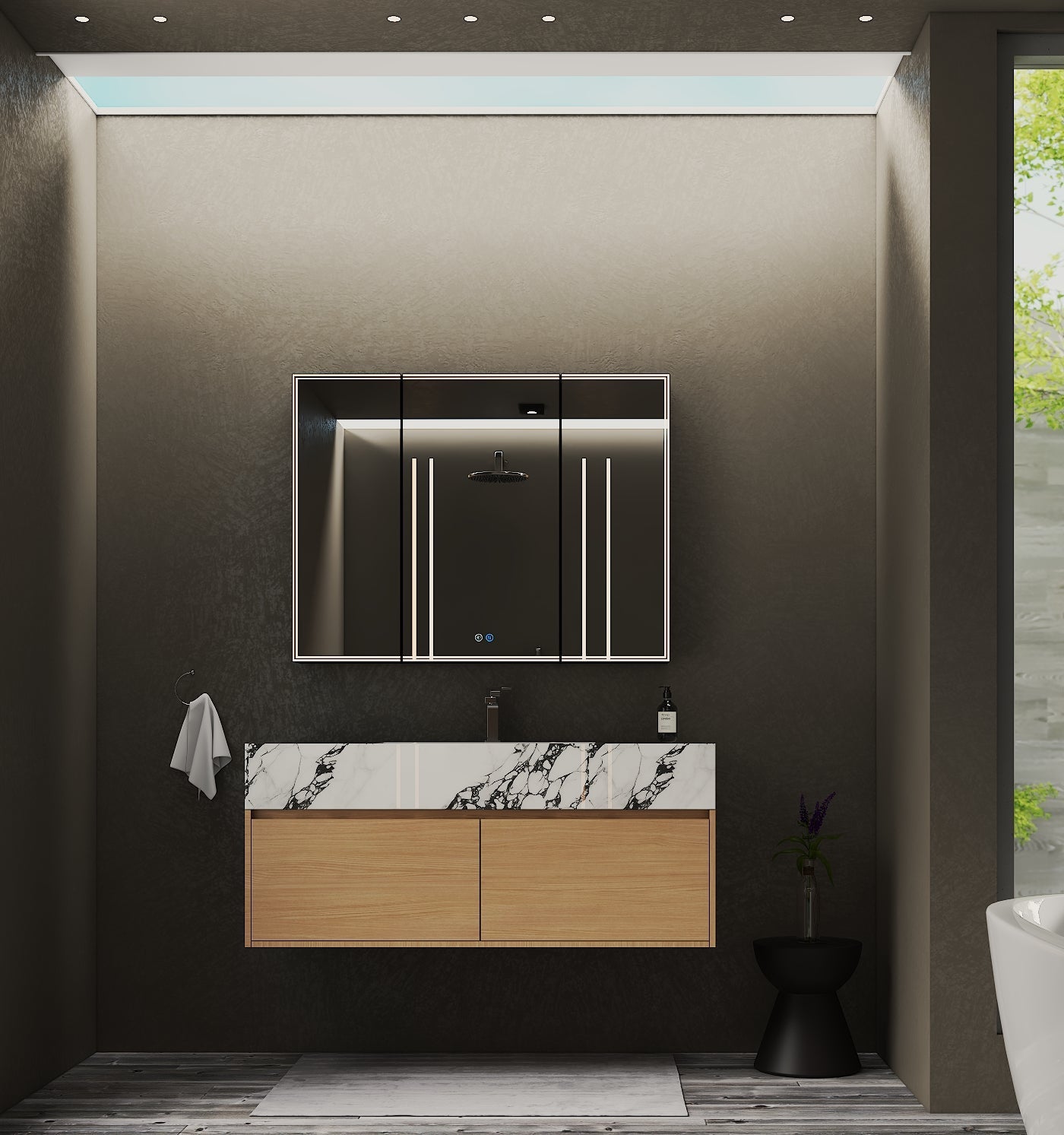 Durable plywood 48 inch vanity with soft-close drawers NeoNova Decor