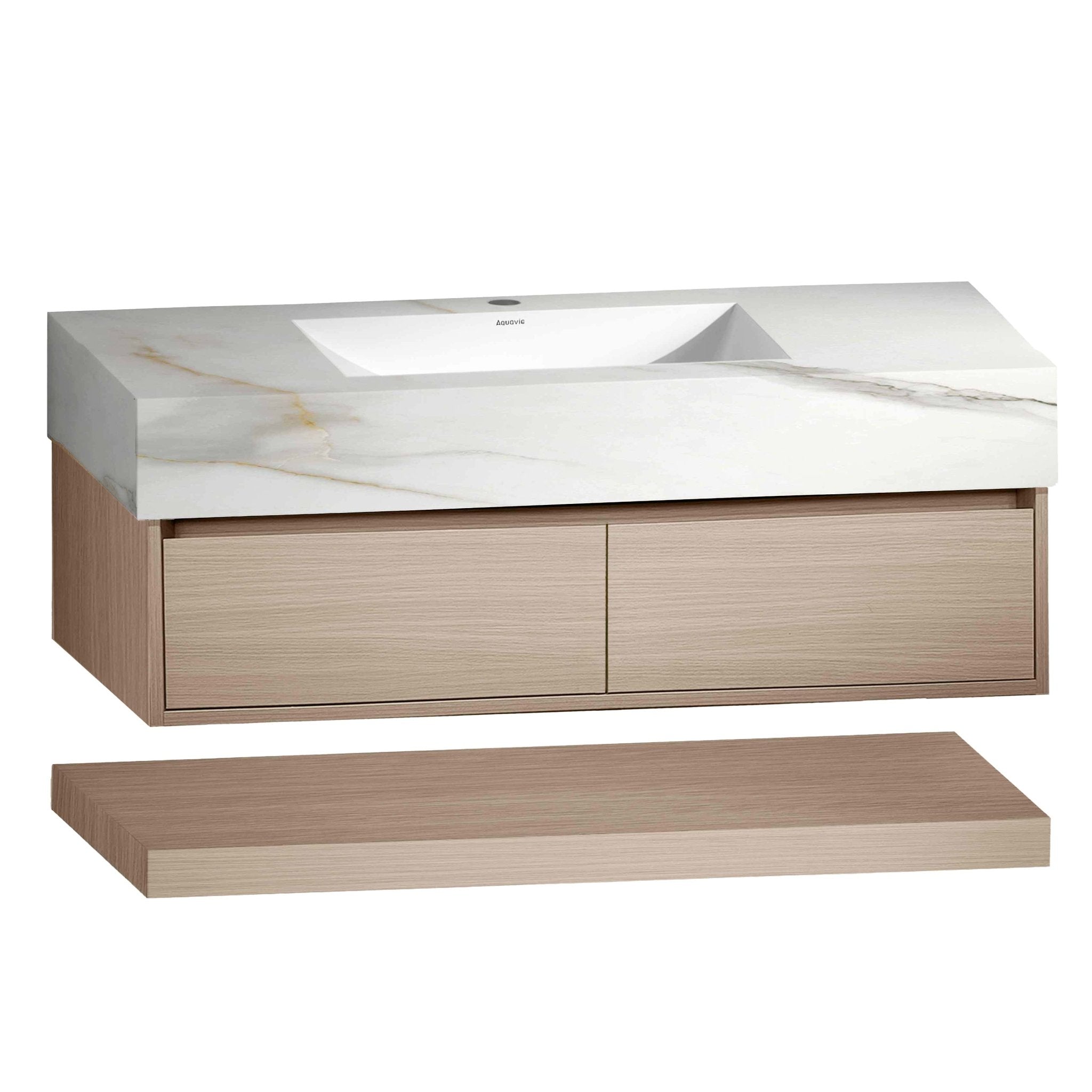 48''Sintered Stone Top with Hotel - Style Floating Bathroom Vanity A2.1 - Vanity48"x22" NeoNova Decor