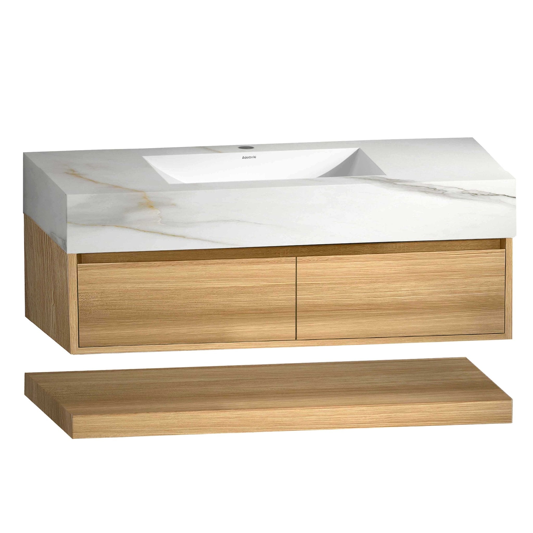 48''Sintered Stone Top with Hotel - Style Floating Bathroom Vanity A2.1 - Vanity48"x22" NeoNova Decor