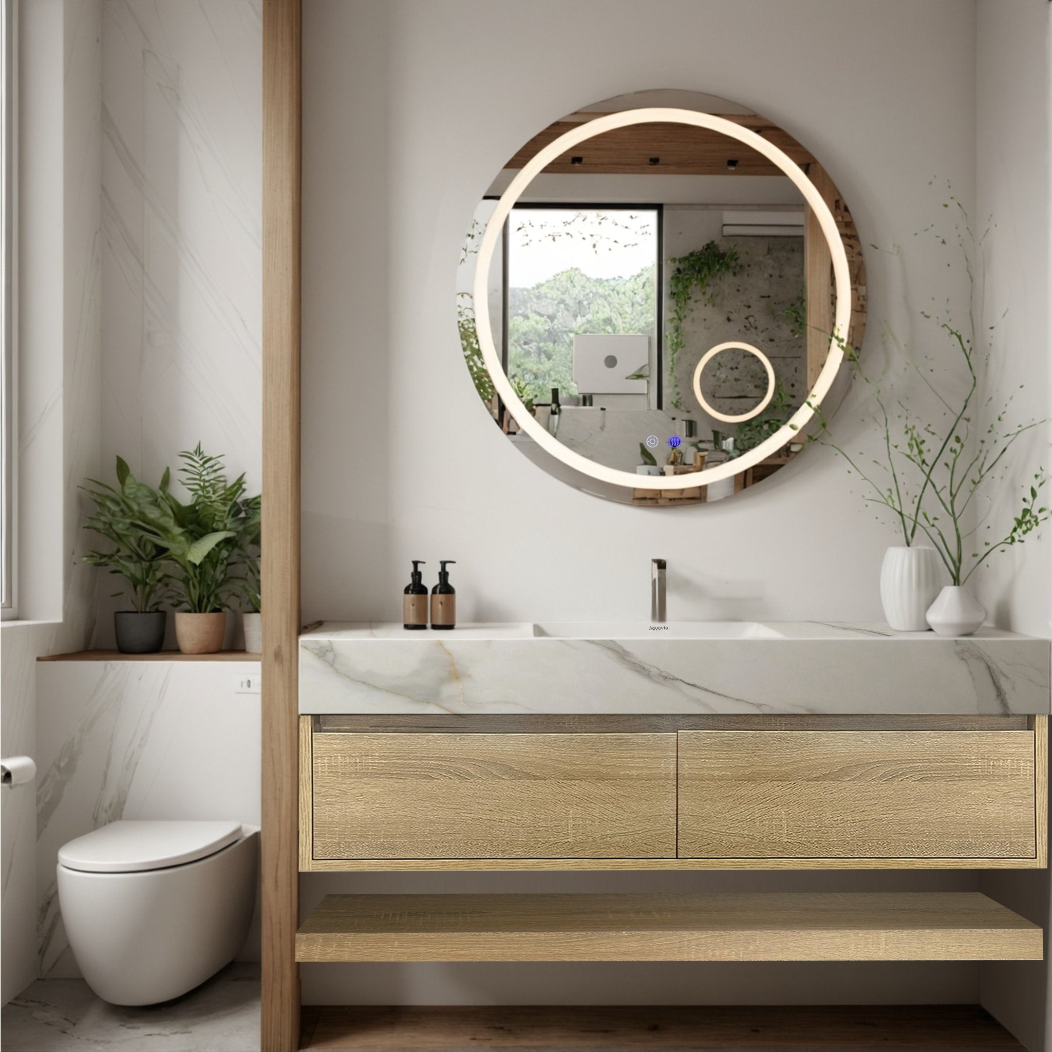 48''Sintered Stone Top with Hotel - Style Floating Bathroom Vanity A2.1 - Vanity48"x22" NeoNova Decor