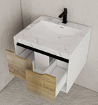 24", 32", 40" Modern Floating Vanity with Seamless Stone Top